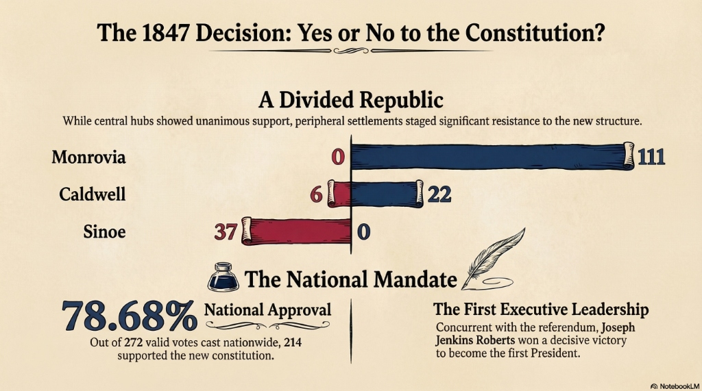 Infographic detailing interesting historical facts about Liberian elections